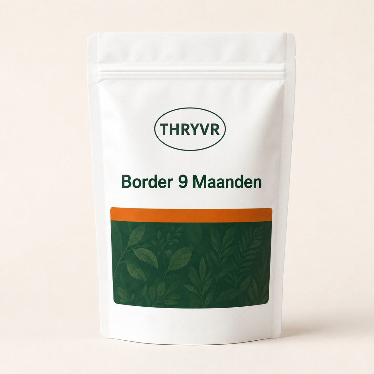 THRYVR Border 9 Maanden verpakkingsmock-up