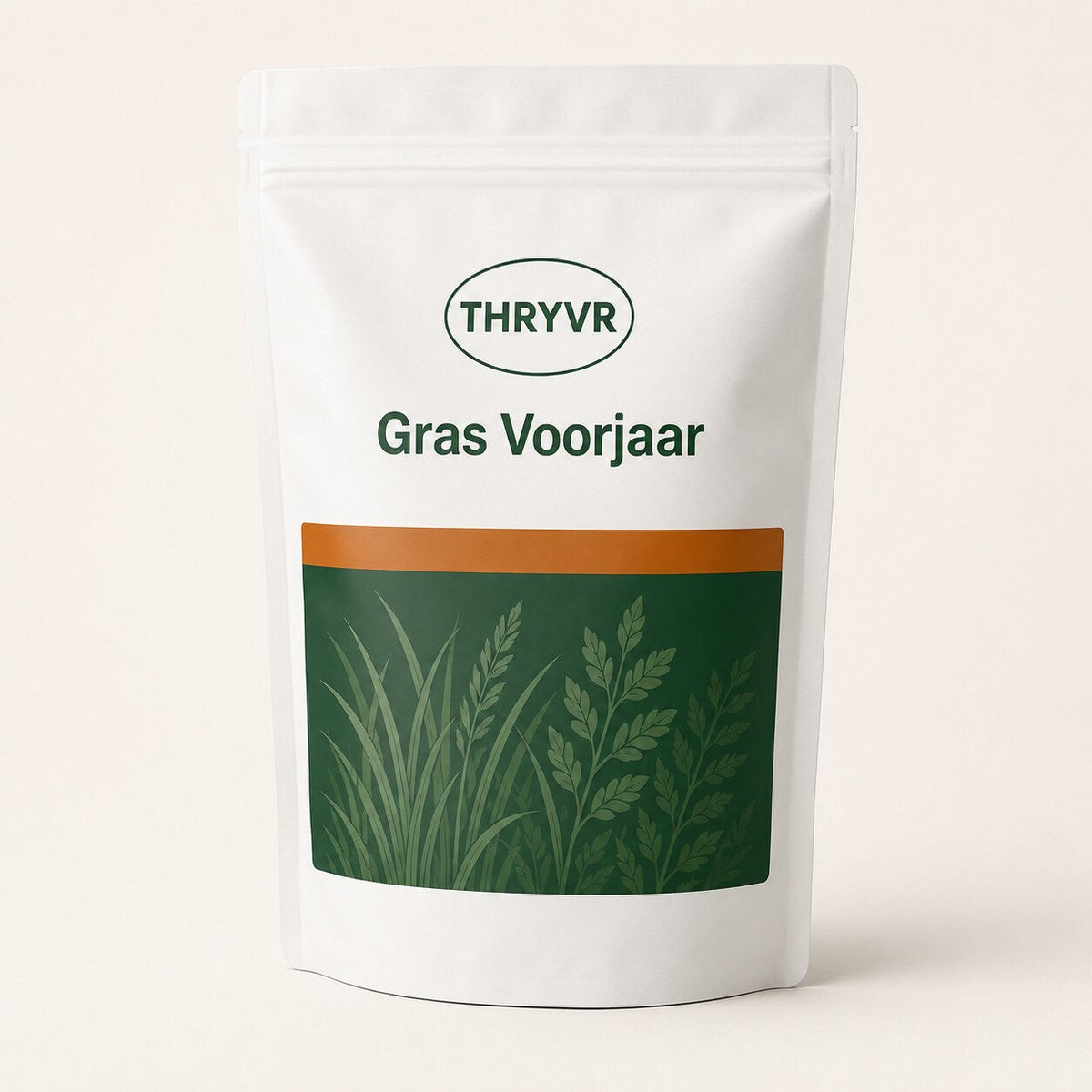 THRYVR Gras Voorjaar verpakkingsmock-up